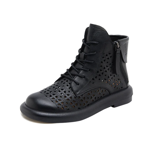 lace up boots color black size 6 for women