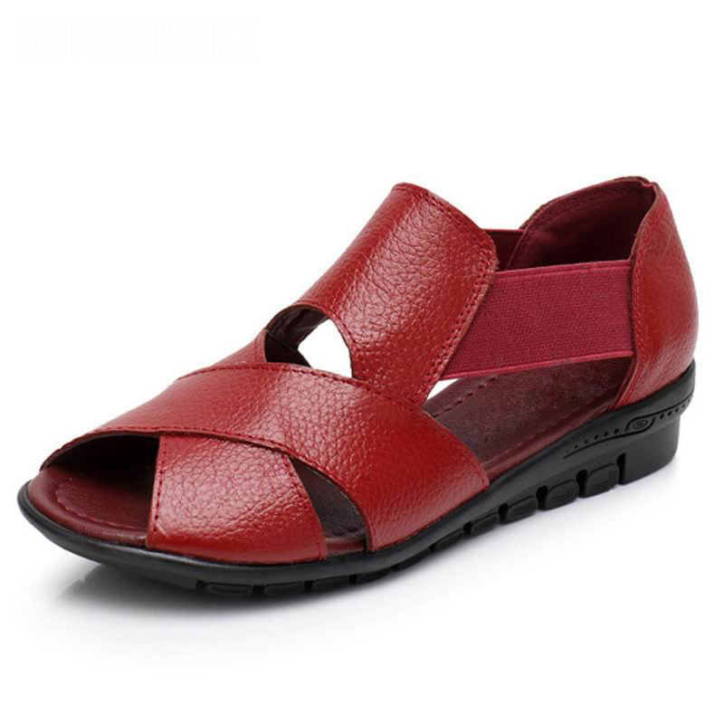 wedges sandals color red size 5.5 for women