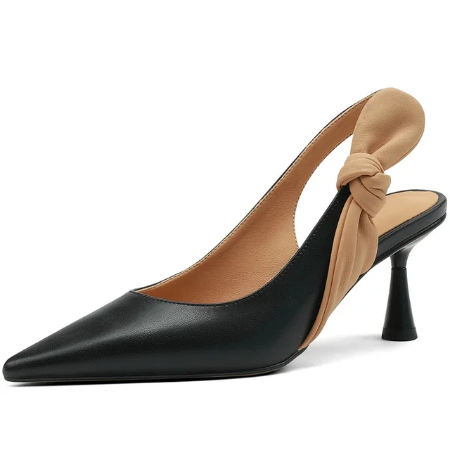leather sandals color black size 4.5 for women