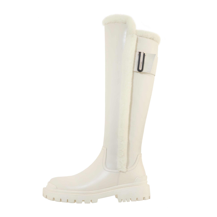 platform boots color beige size 7 for women