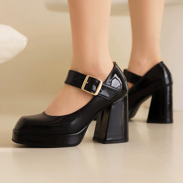 platform pumps color black size 7.5 for women