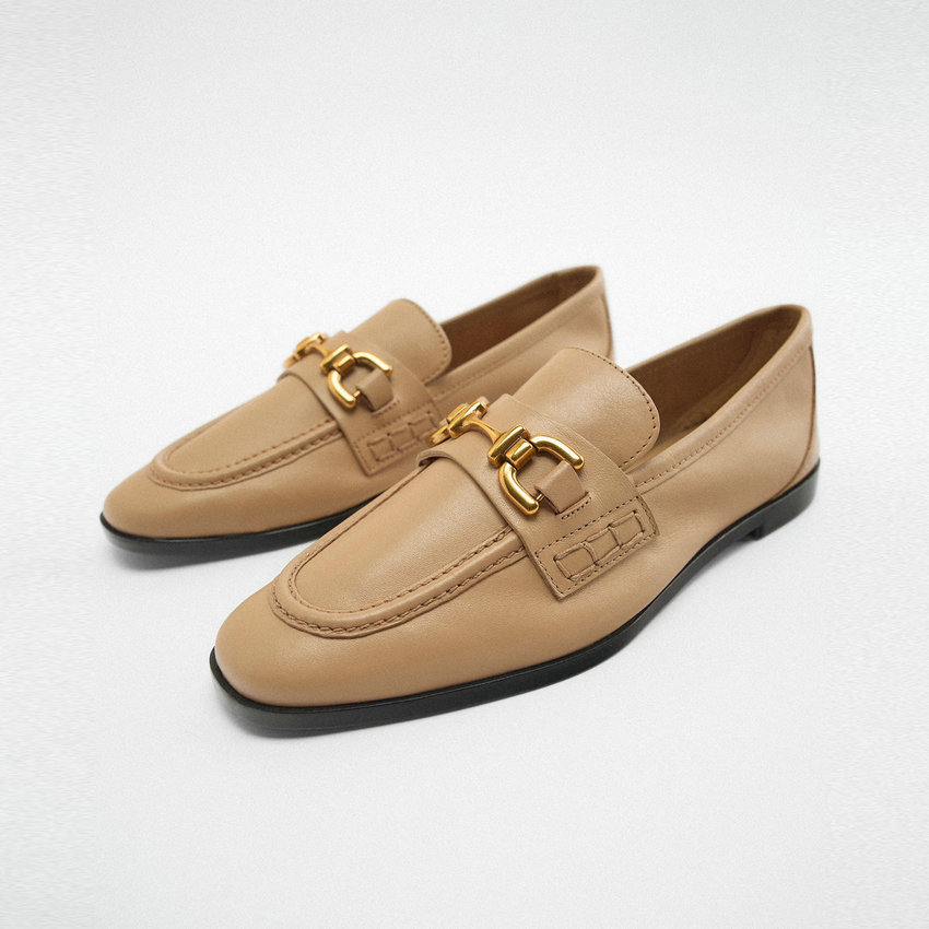 high quality loafer shoes color apricot size 7 for women