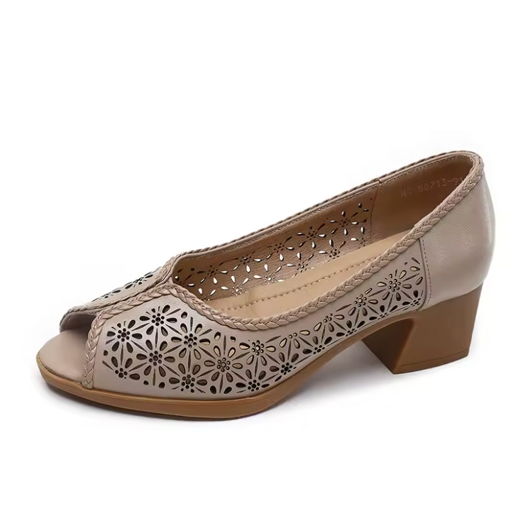 open toe sandals color apricot size 6 for women