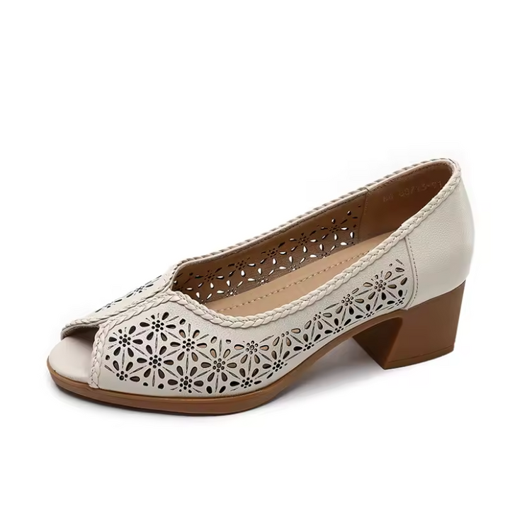 square heel sandals color beige size 5.5 for women