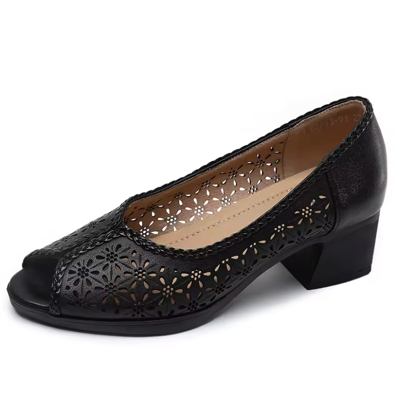 square heel sandals color black size 5 for women