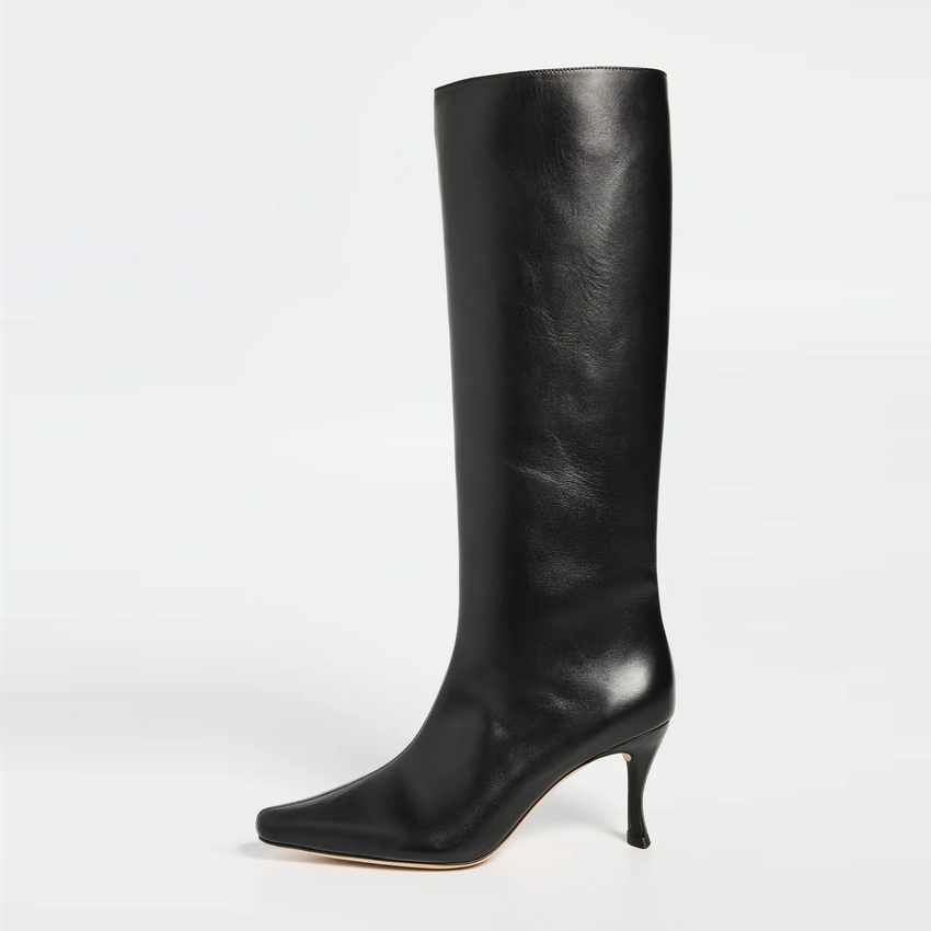 thin heels boots color black-size 7 for women