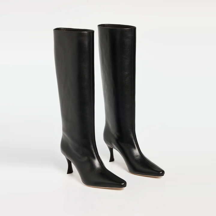 square toe boots color black-size 8.5 for women
