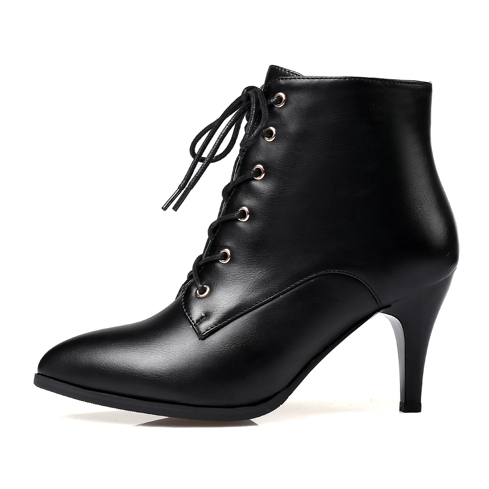 leather boots color black size 7 for women 