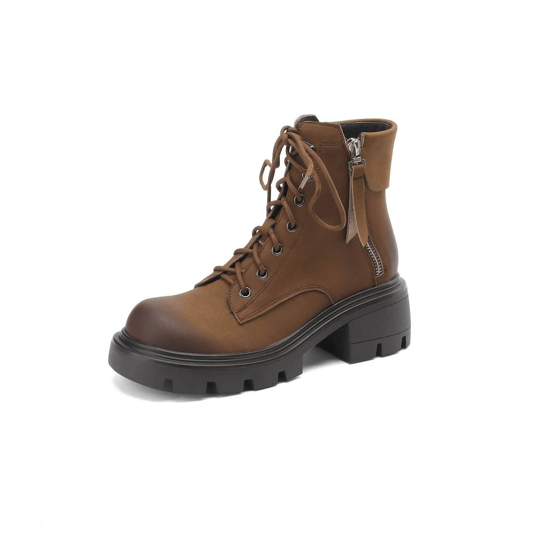 platform boots color brown size 6 for women