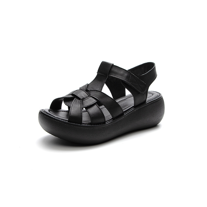 platform sandals color black size 5 for women
