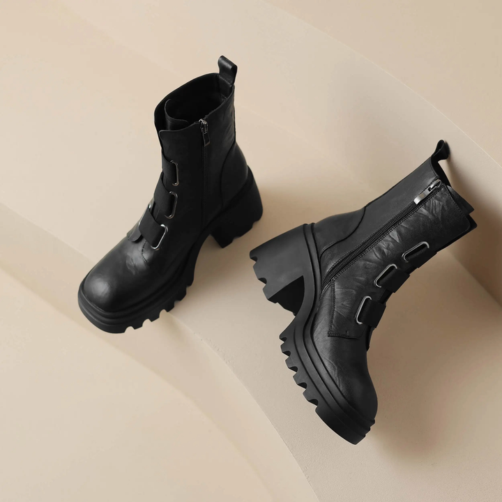 platform boots color black size 6.5 for women