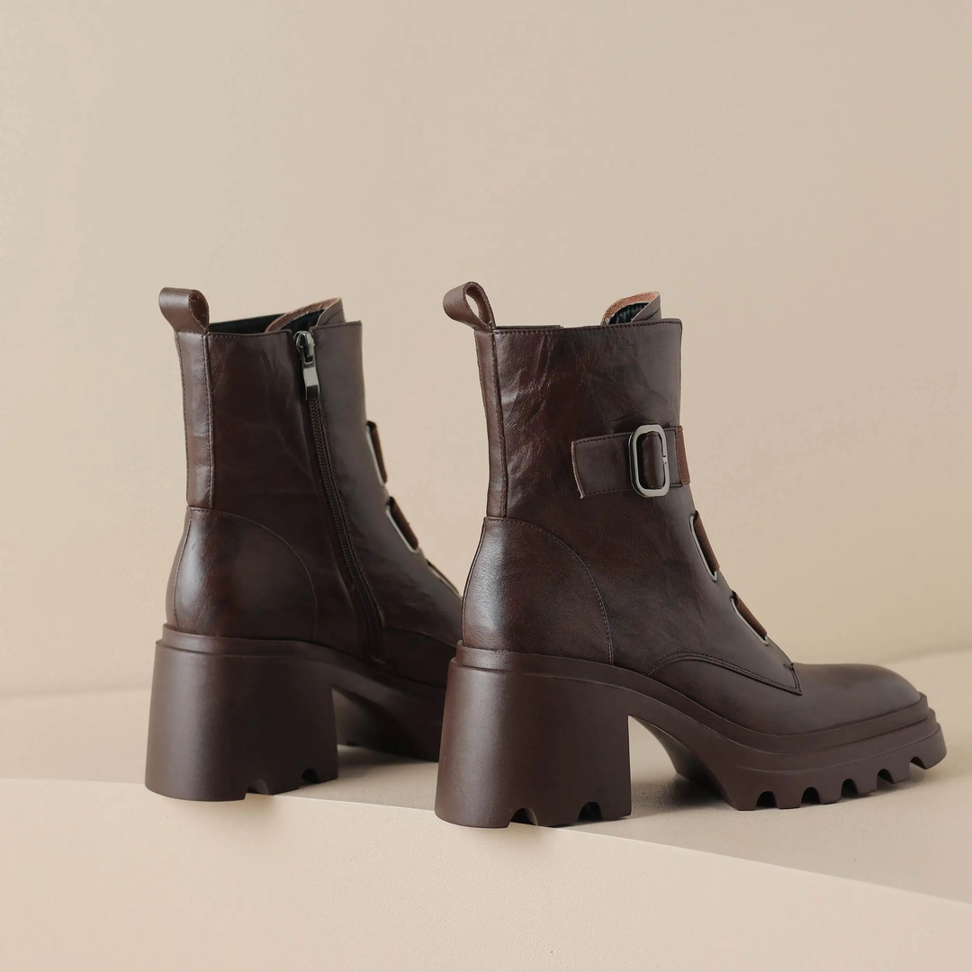 square heel boots color brown size 6.5 for women