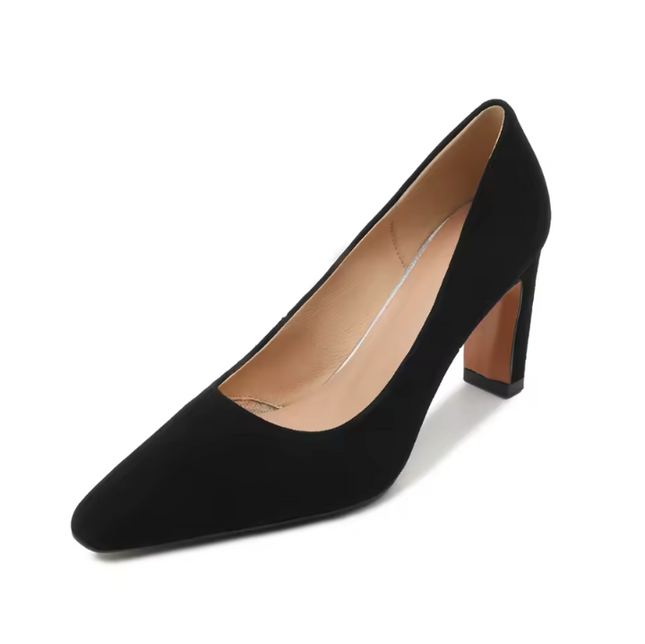 leather pumps color black size 5 for women