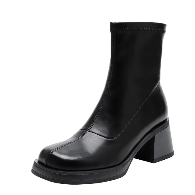 platform boots color black size 5 for women
