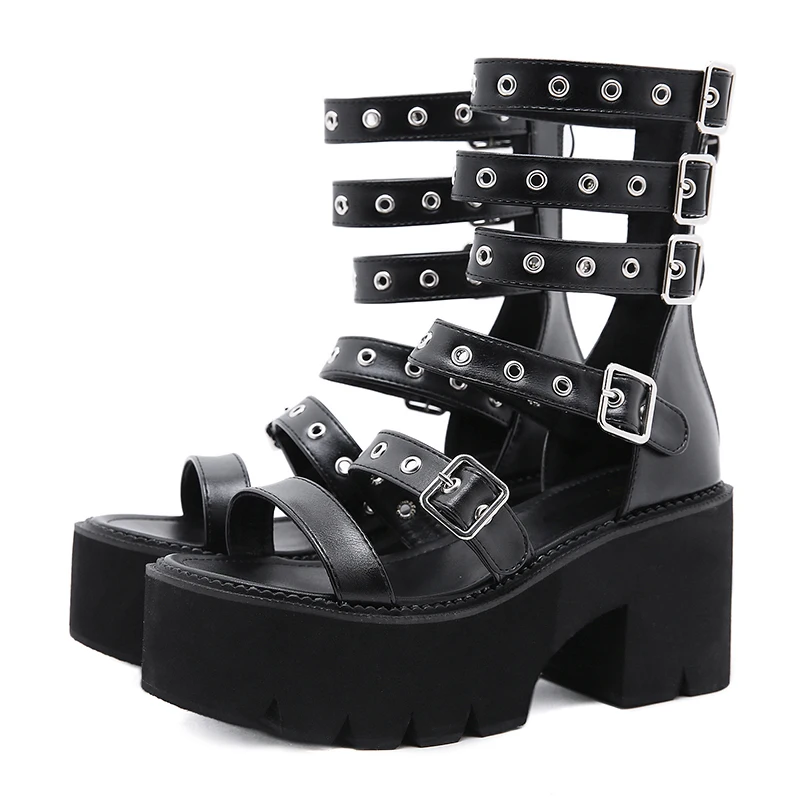 open sandals color black size 6 for women