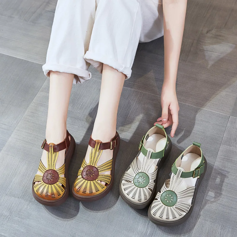 comfortable sandals color brown size 6 for women