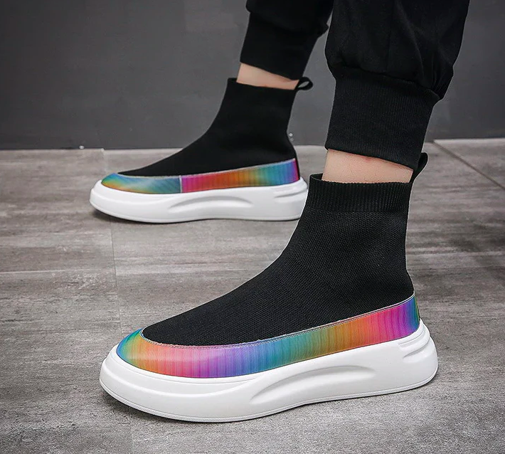 breathable mesh sneakers multicolor size 7.5 for men
