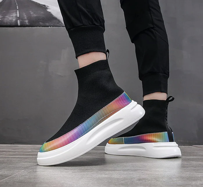 flats sneakers color black size 9 for men