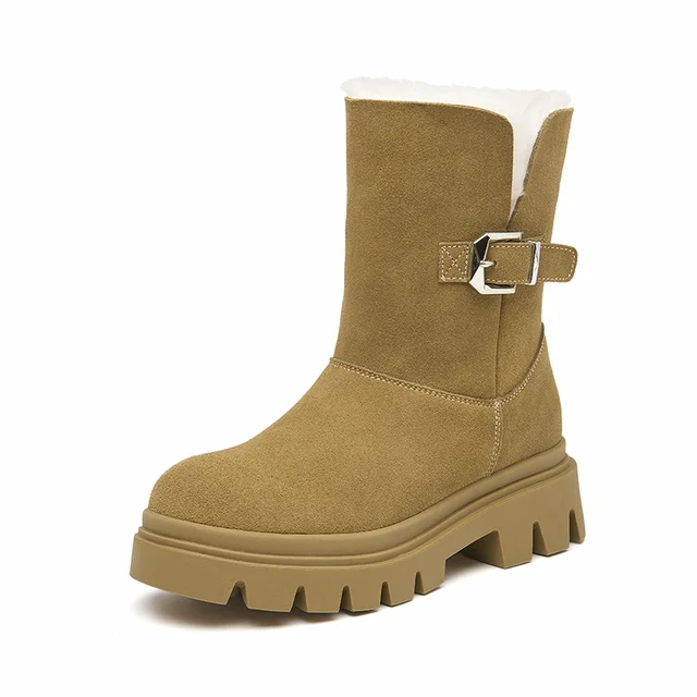 snow boots color khaki size 5 for women