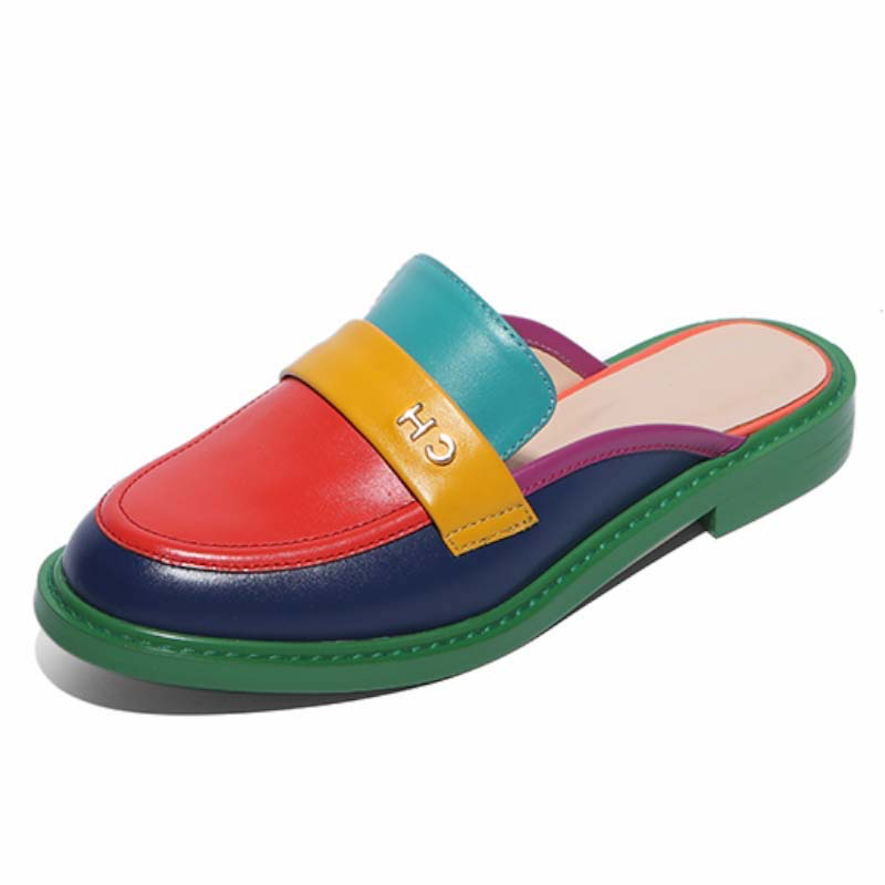 leather mule multicolor size 5 for women
