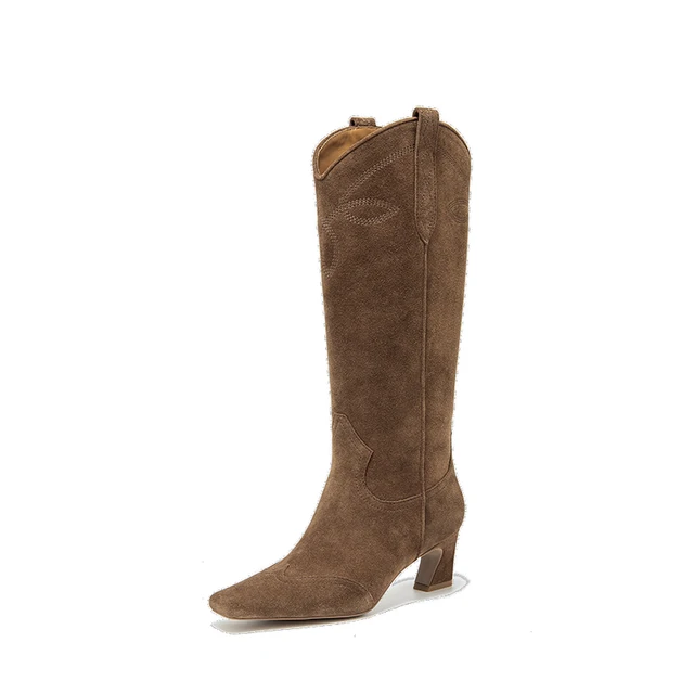 long leather boots color coffee Size 5.5 for women