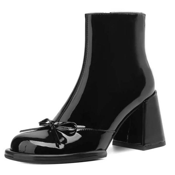 patent leather boots color black size 5 for women