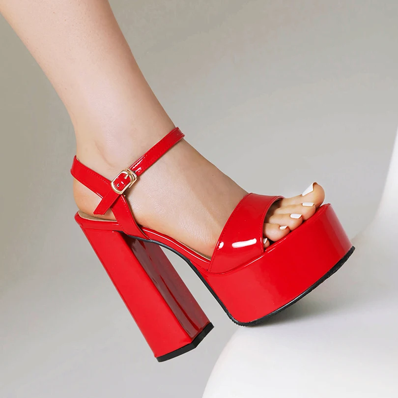 elegant sandals color red size 9.5 for women