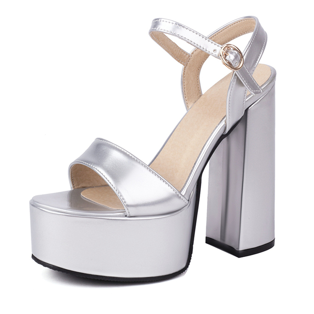 open toe sandals color silver size 6.5 for women