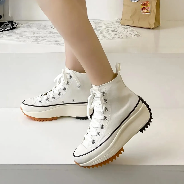 lace up ankle sneaker color white size 7 for women