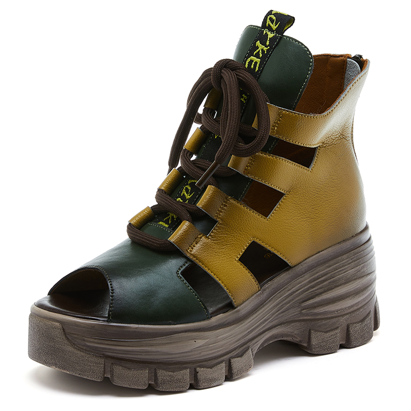 platform sandals color yellow size 5 for women 