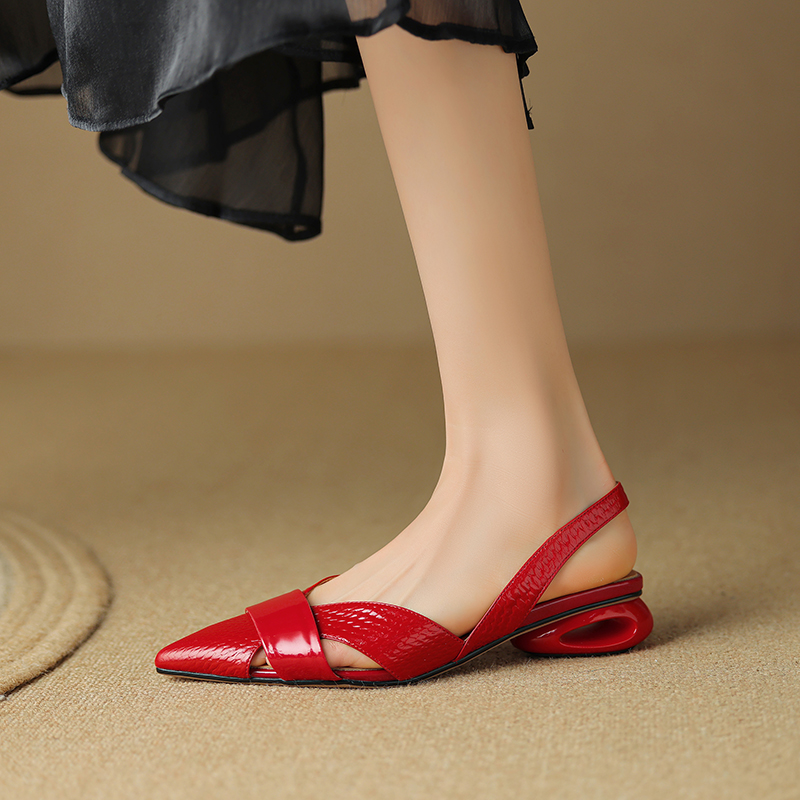 slip on sandals color red size 8 for women