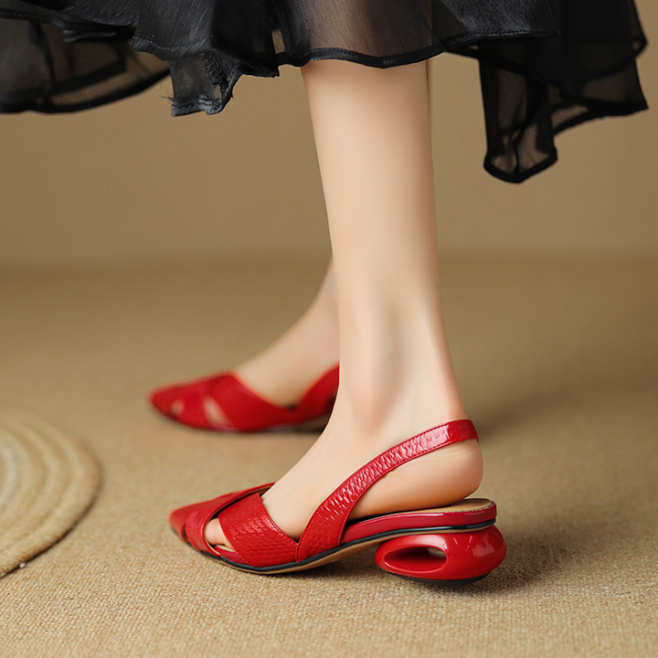 open sandals color red size 9 for women