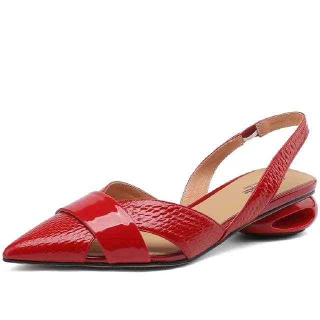 pointed toe sandals color red size 6 for women