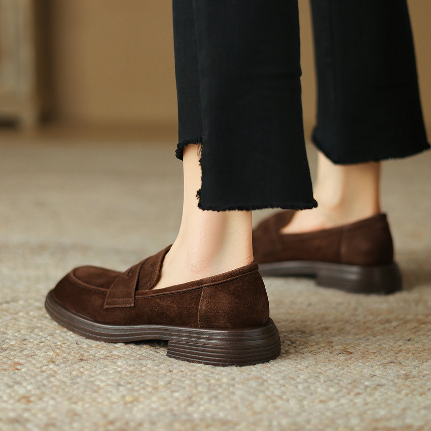suede loafers color brown size 9 for women