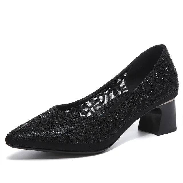 slip on pumps color black size 5.5 for women