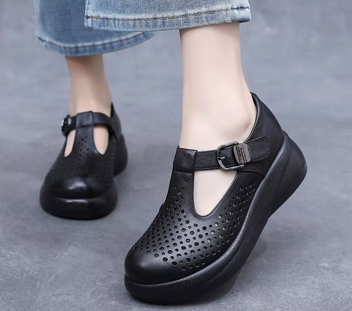 USS Shoes Melissa Women's Hollow Out Leather Platform Sandals