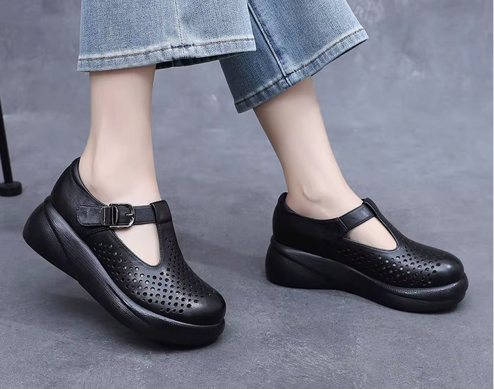 USS Shoes Melissa Women's Hollow Out Leather Platform Sandals