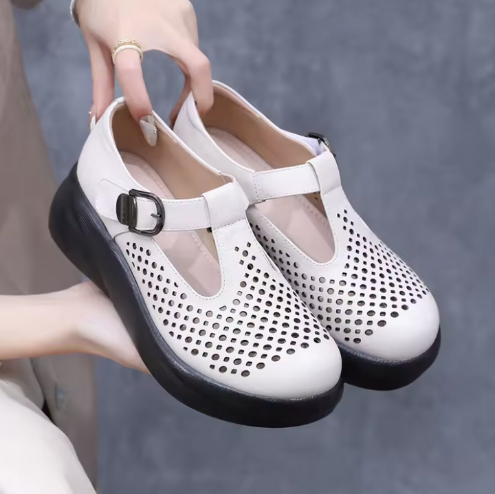 USS Shoes Melissa Women's Hollow Out Leather Platform Sandals