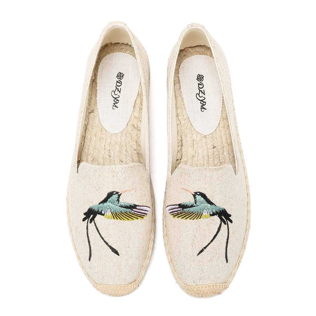 hemp espadrilles color khaki size 8 for women