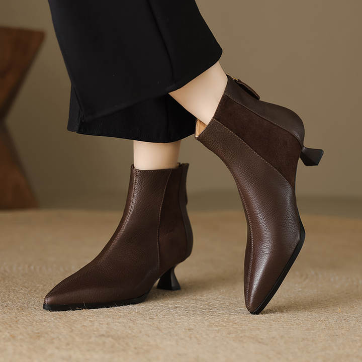casual ankle boots color brown size 7 for women
