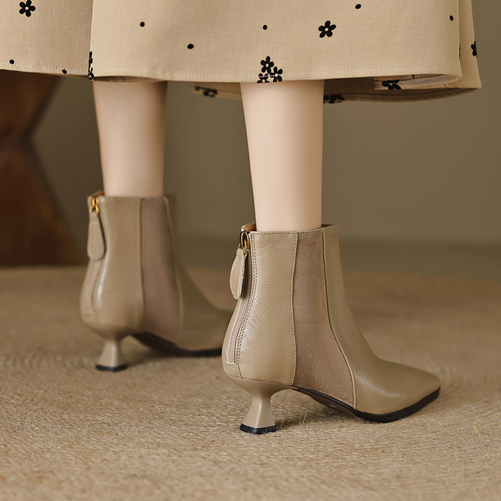 zipper ankle boots color beige size 7 for women