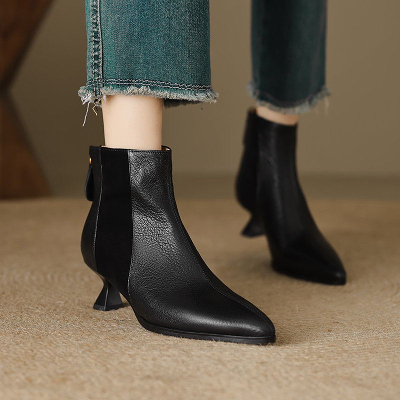 autumn ankle boots color black size 6 for women