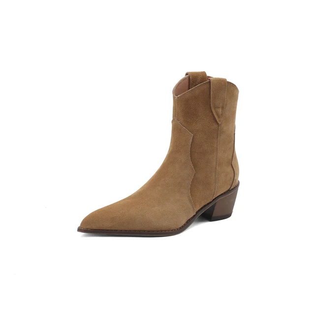 leather boots color brown size 5 for women