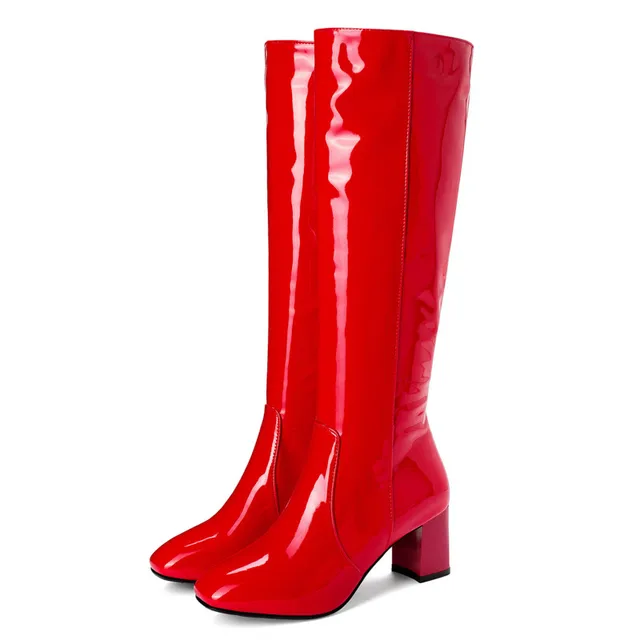 long boots color red size 5 for women