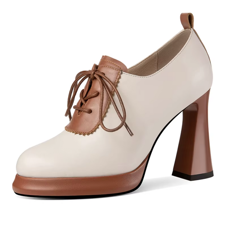 leather pumps color brown size 5 for women