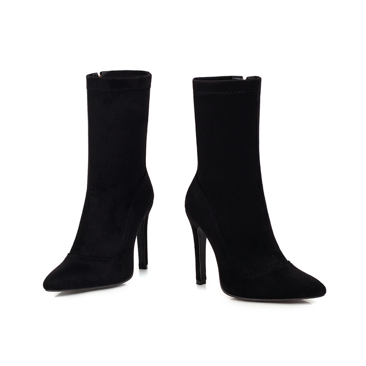 elastic boots color black size 6 for women