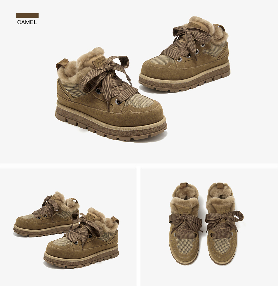 snow platform booties color brown size 6.5 for women