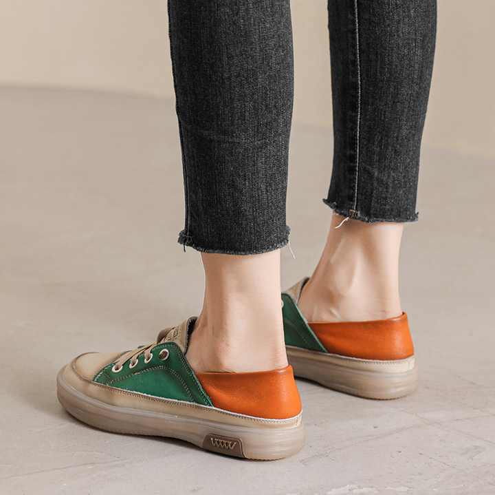 walking sneaker color green size 6.5 for women