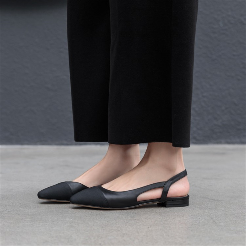 leather sandals color black size 7 for women