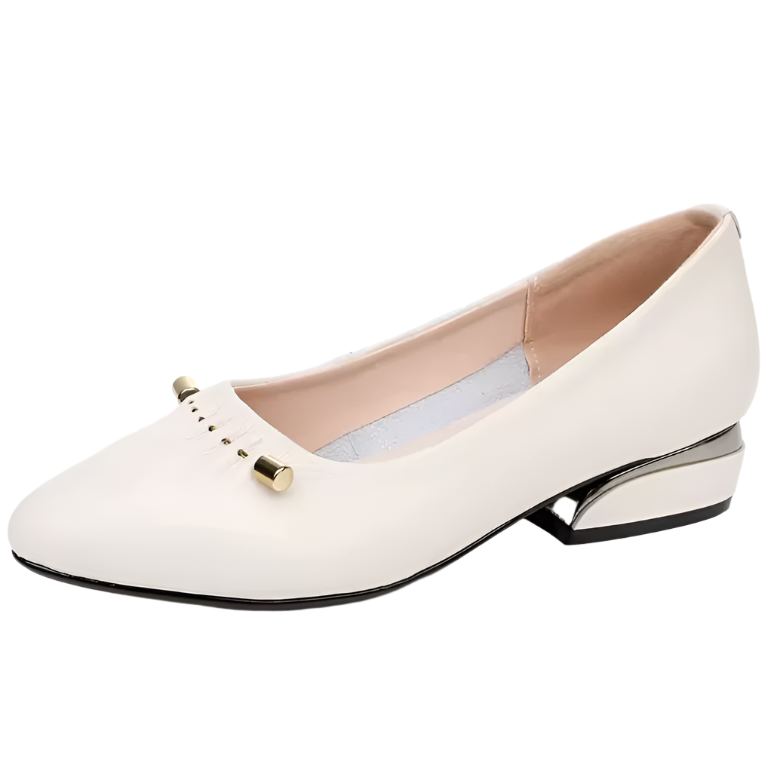 leather pumps color beige size 6 for women